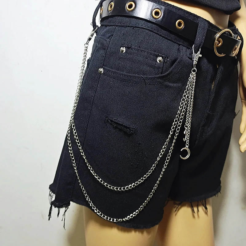 Punk Steet Keychains Chain Women Men Moon Star Rivets Skull Accessories Choice Rock Goth Pants Waist Belt Chain On Jeans Jewerly 250616