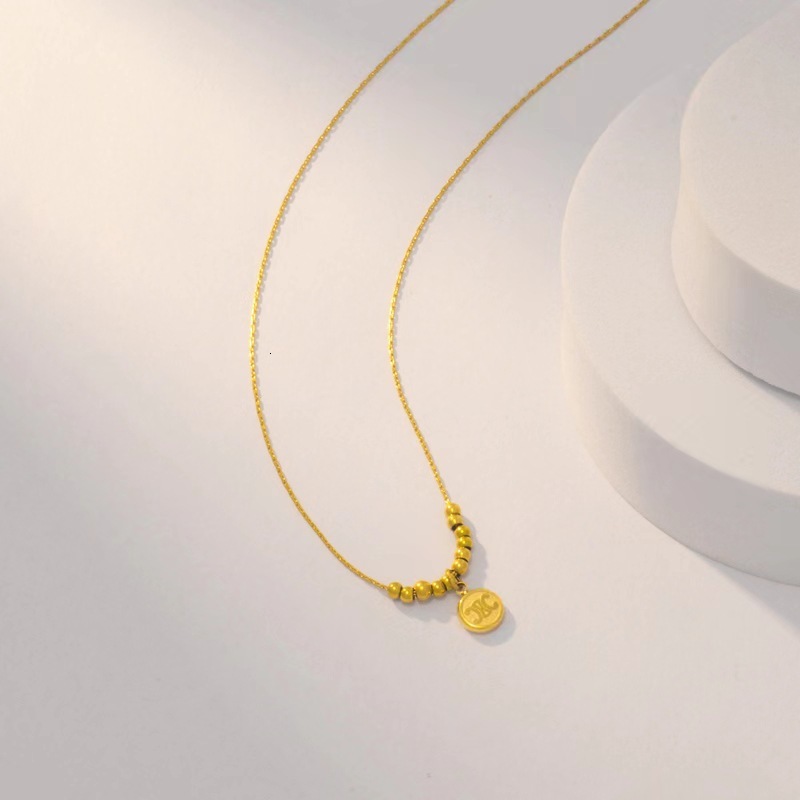 Collarbone Chain Simple Niche Versatile Arc de Triomphe Titanium Steel Non-Fading Gold-Plated Necklace for Women