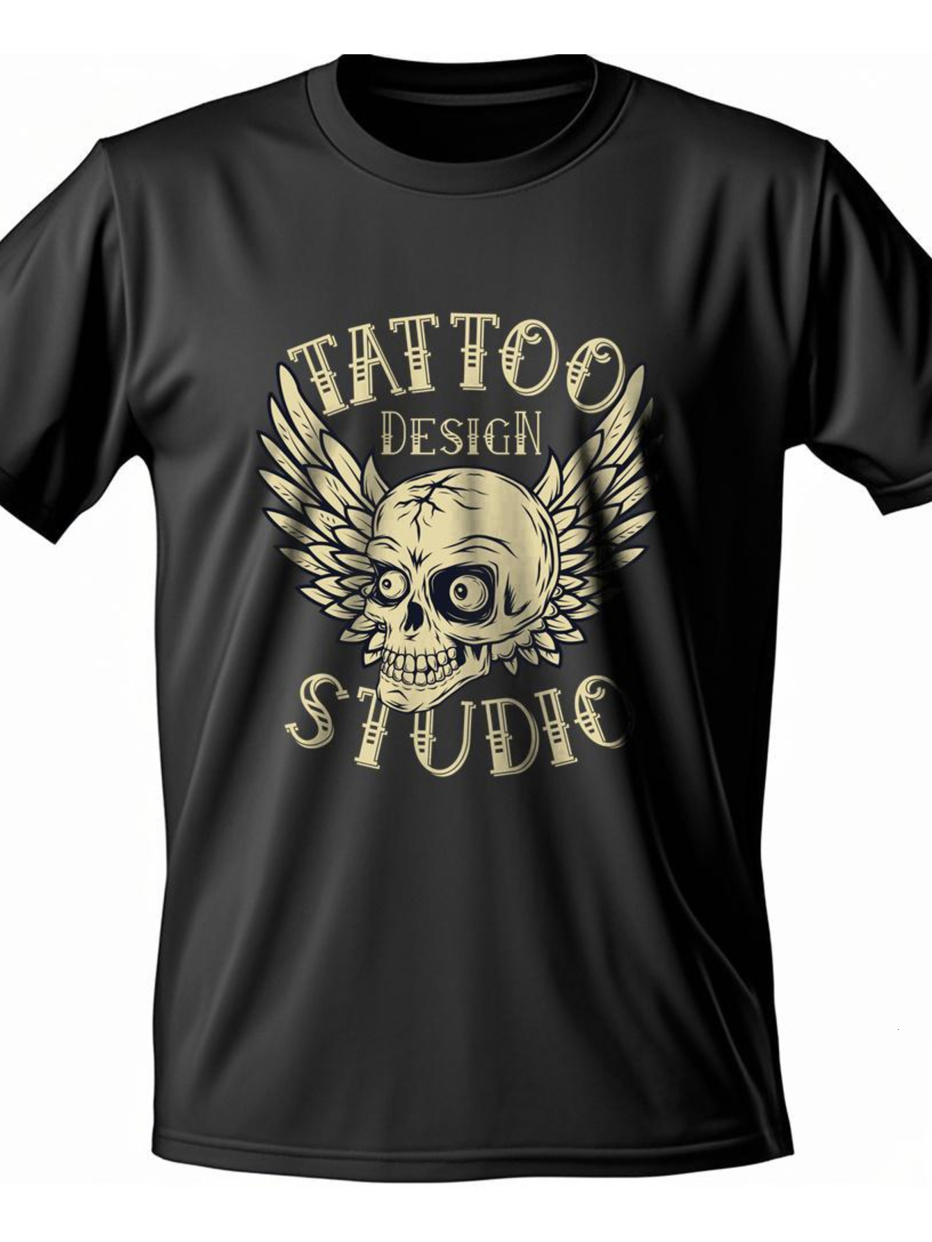 Dongdumaoyi Short Sleeve Adult Black Round Collar T Shirts 180G White Text S-3Xl Graphics Cotton Men Skull 7b5b