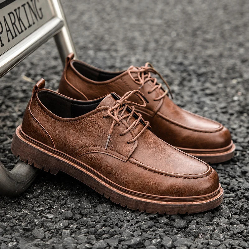 Autumn Men Shoes Brogue Casual Shoes Men Genuine Leather Shoes Work Boots Business Casual Sneakers 250613