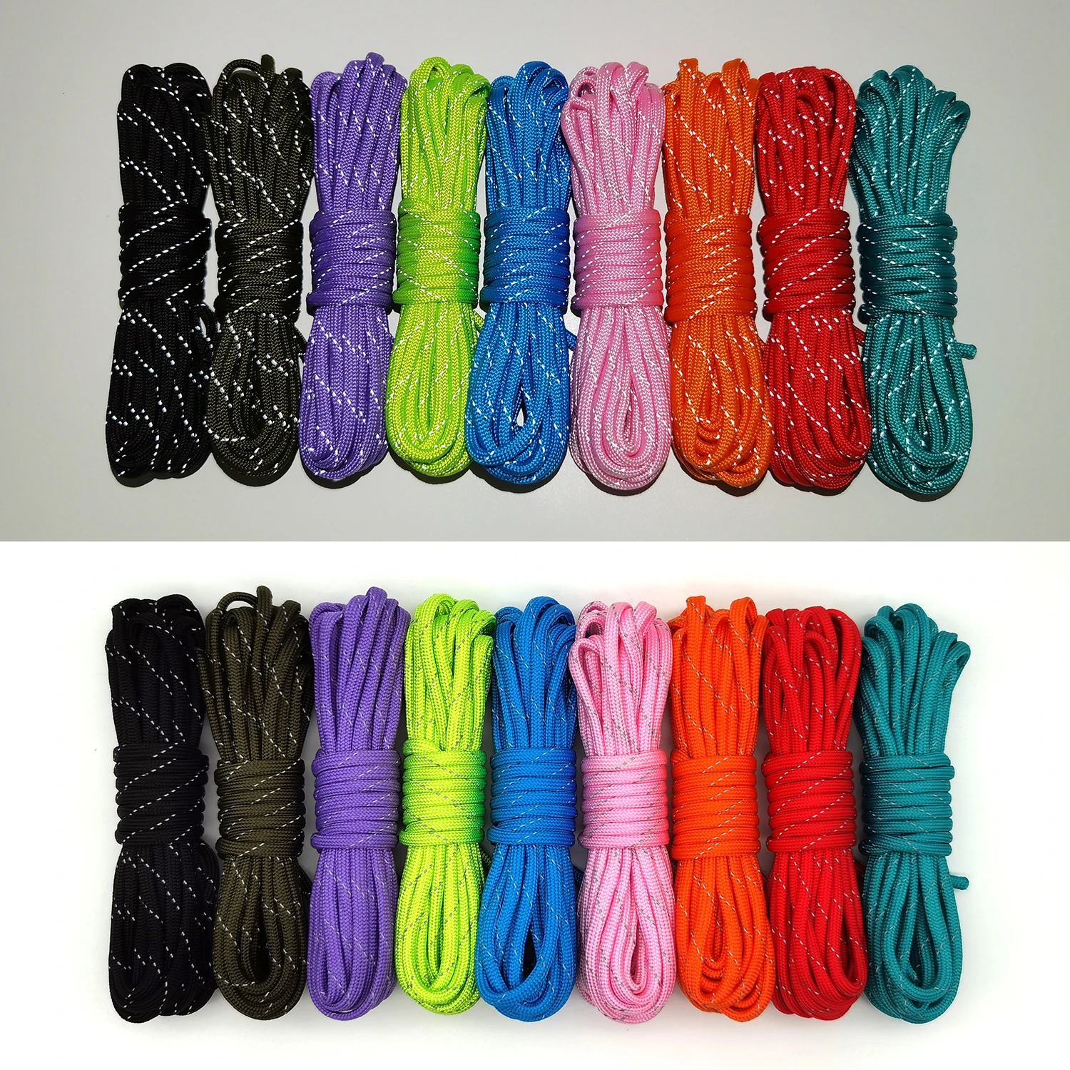 5m10m 7core reflective paracord 4mm diameter Outdoor camping night tent rope Hiking Tent Accessories Bracelet 250611