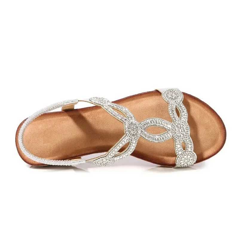 BEYARNE Womens Shoes Summer New Bohemia Wedge Women Sandals Rhinestone Woman Flip Flops Vintage Women Shoes BeachE627 Z250617