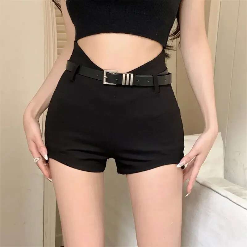Cotton Female Short Pants With Belt Womens Shorts Summer XXL Elasticty Comfy Streetwear Fashion Clothing 2025 Designer Luxury
