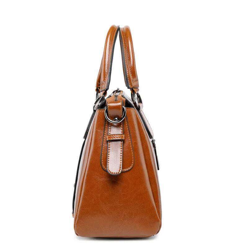 Genuine Leather Handbag Shoulder Bag 2025 New Fashion Large Capacity Commuter Cowhide Women's Crossbody Bag