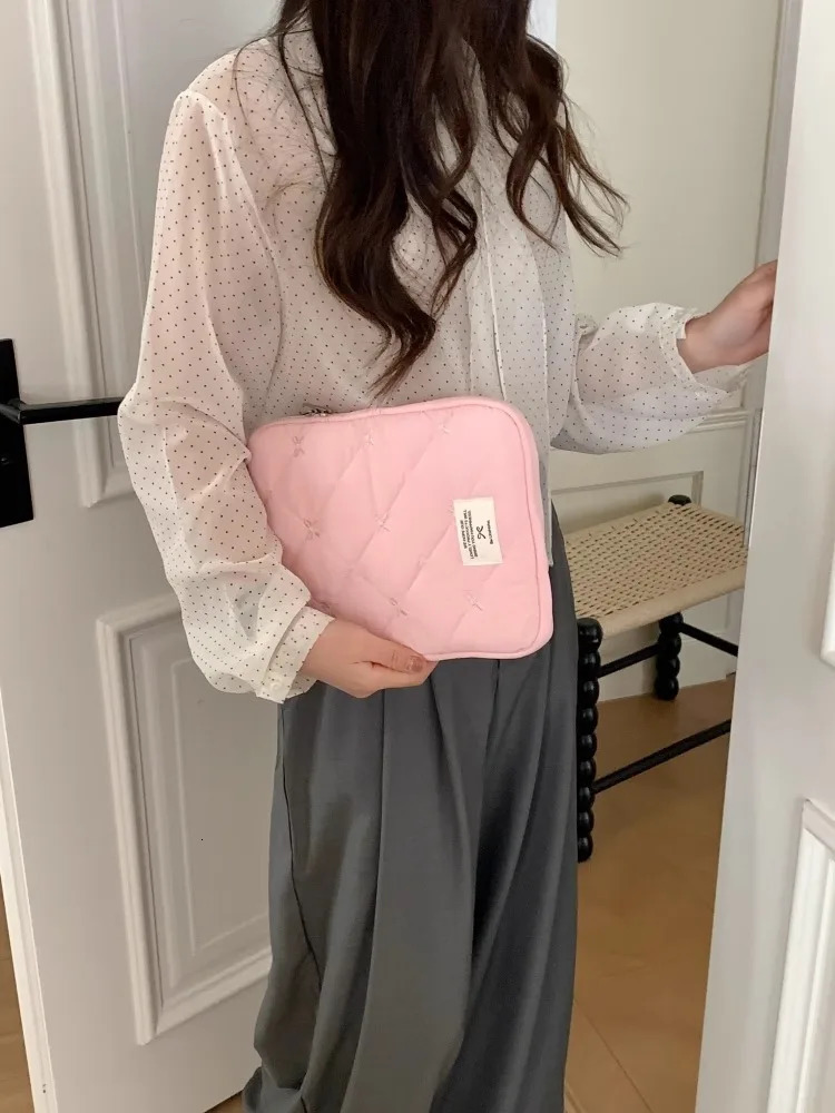 Cute bow Laptop Sleeve Bag 11 13 14 15.6 Inch For Air13 Pro15 16 Ipad10.5/10.9/11 Notebook Storage Pouch 250605