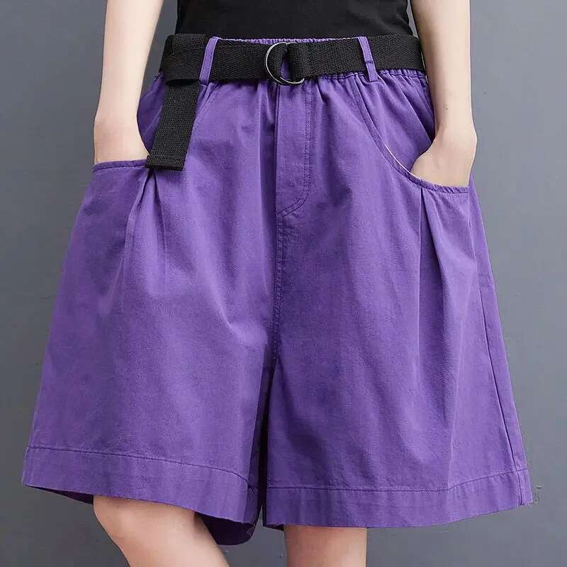 Elastic Waist Shorts For Women Pocket Short Pants Woman With Belt Womens Summer New In To Wear Stretchy Low Price Design Luxury