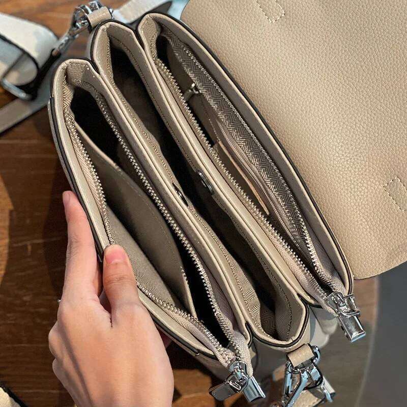 Women Genuine Lady Crossbody Shoulder Bag 2024 Fashion Advanced Sense Handbag Female Real Leather Messenger