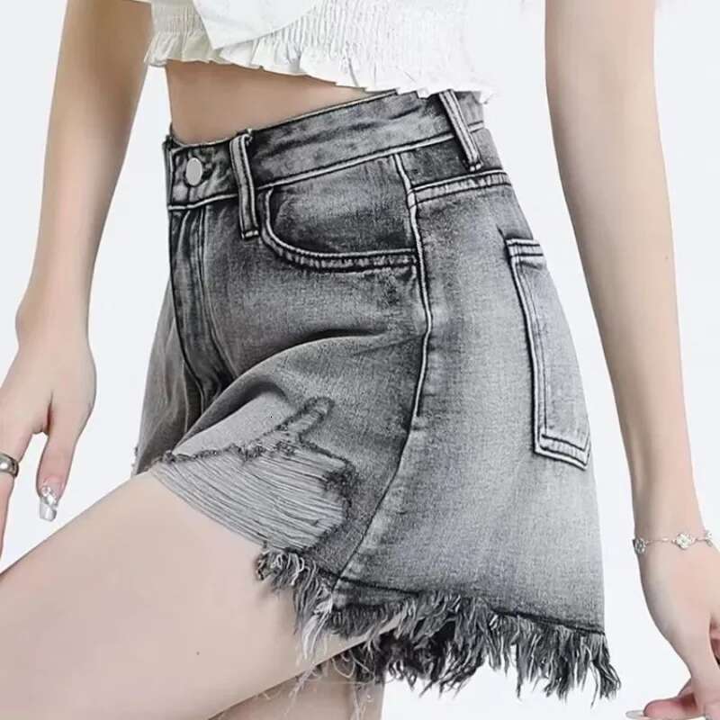 With Waist Pocket Womens Denim Shorts New In Female Short Jeans Pants High Wholesale Stretchy Elasticty Designer Comfy Kpop XL
