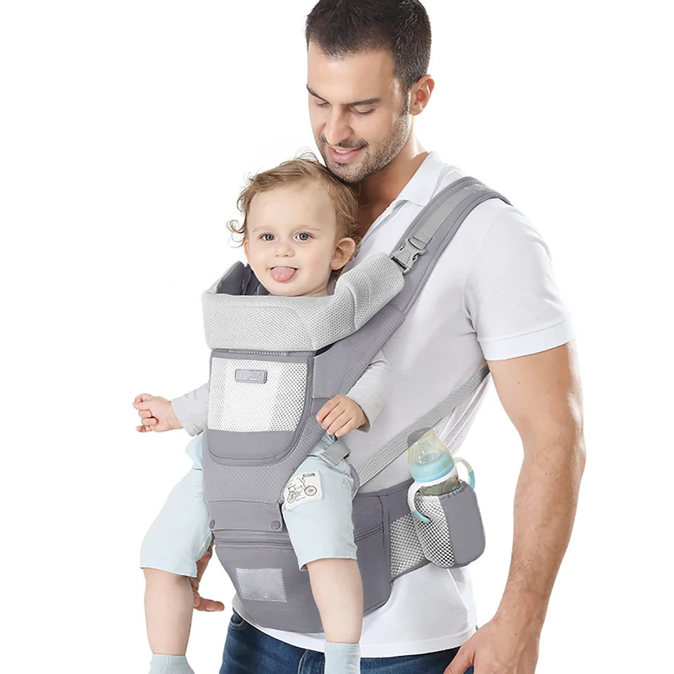 Baby Ergonomic Infant with Hip Seat Kangaroo Bag Soft Baby born to Toddler 7-45lbs Front and Back Bab 250617