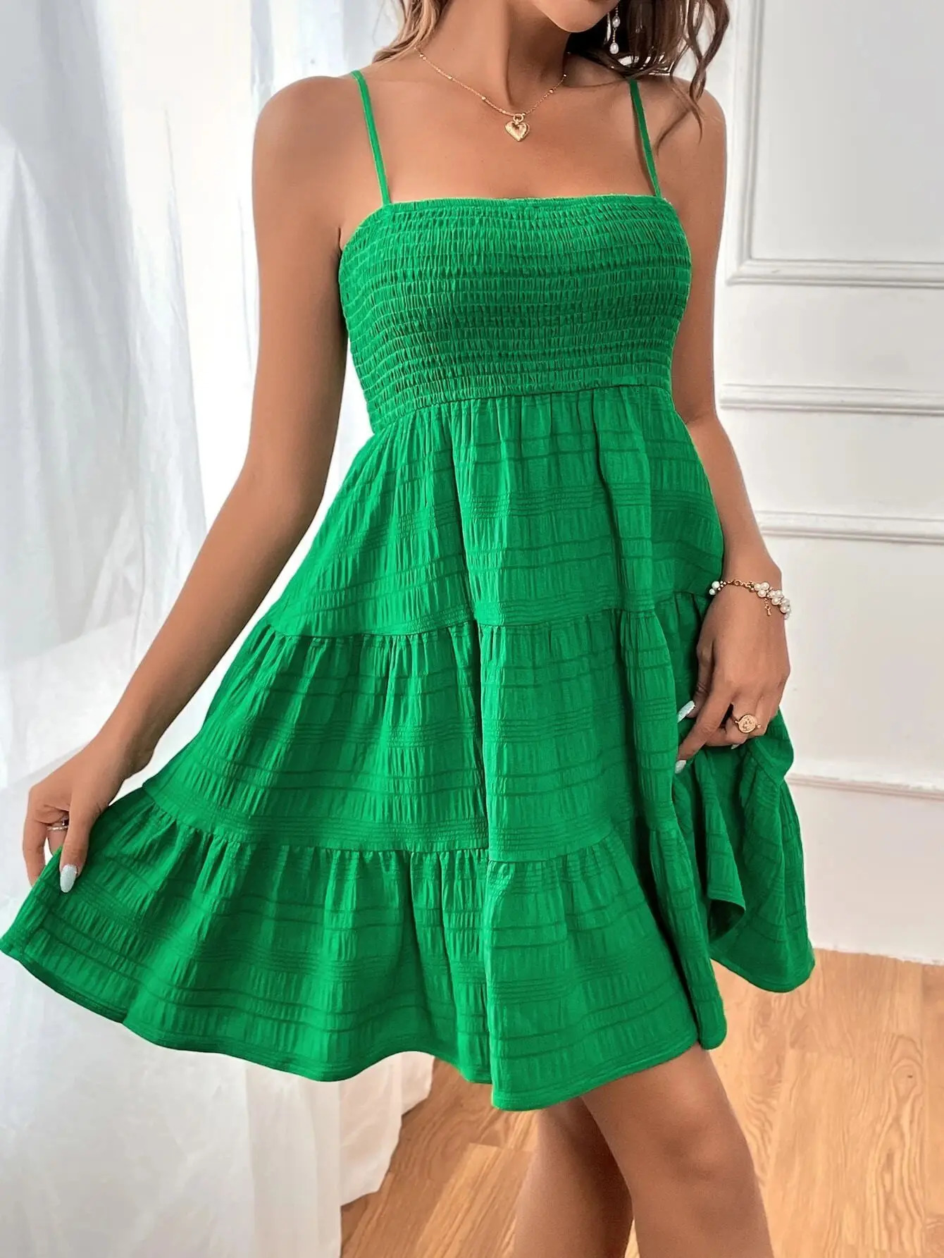 Womens Summer camisole vest mini dress sleeveless flowing A-line short dress 250616