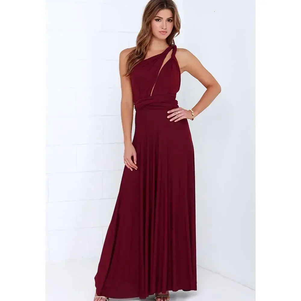 Fashion Multi-worn V-neck Vestidos De Fiesta Women Long Dress Sexy Strapped Lady Summer Maxi Dress 250616