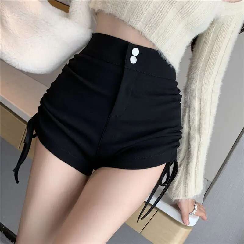 Booty Tight Short Pants for Woman To Wear High Waist Black Womens Shorts Skinny Mini Sexy Outfits Fashion Trend 2025 Low Price