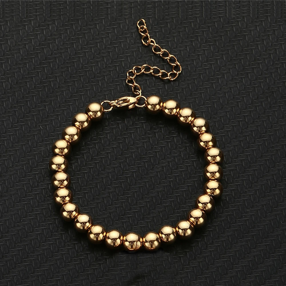 MisenBaBa Stainless Steel Ball Beads Cuff Bracelet for Women Gold Silver Color Beaded Bracelets Charms Metal Statement Jewelry 250616