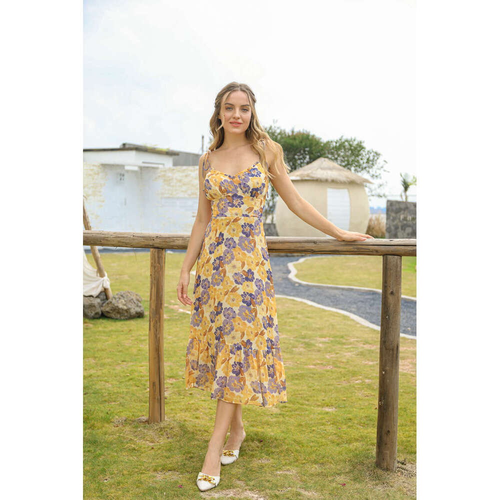 Partydress Robe De Designer Birthday Dress Women Designer Clothing 278#ref Rayon Printed Vacation Style Elegant Dress 2025 Summer New French Womens Fa