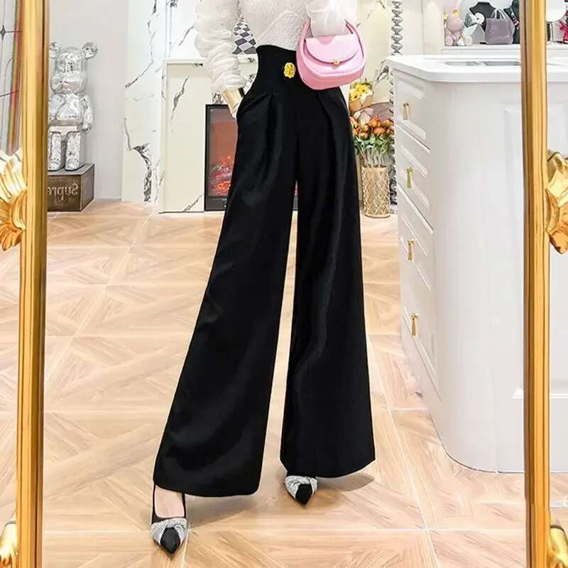 Long Solid Trends 2025 Woman Trousers Autumn Vintage All Medium One Size Y2k Streetwear Comfortable Stretch Xxl Pants for Women