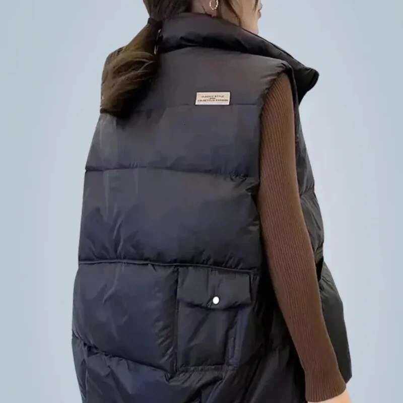 Solid Color Womens Vests Quilted Pretty Winter Clothing Elegant Casual Lady Padded Cotton Giletes Autumn Trend 2025 Sleeveless
