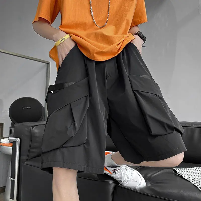 Short Pants for Men Cotton Black Multi Pocket Mens Bermuda Cargo Shorts er Streetwear Summer Clothes Vintage Y2k 250614