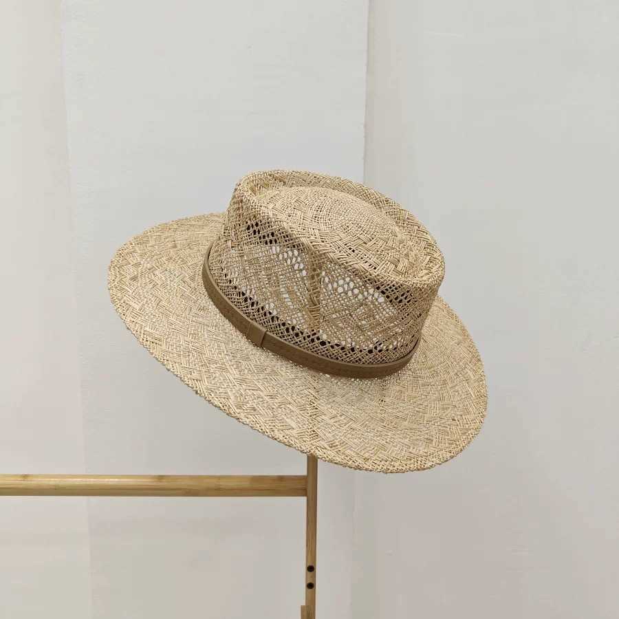 Spring Summer New Men Women Outdoor Travel Sun Protection Handwoven Straw Jazz Hat Sunshade 250615