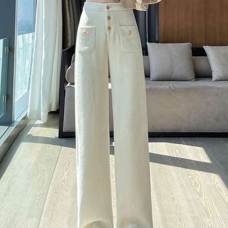Korean Fashion Long Slacks Female Trousers Classic Outfits Trends 2025 High Quality Womens Pants Aesthetic Elastic 90s Clothing
