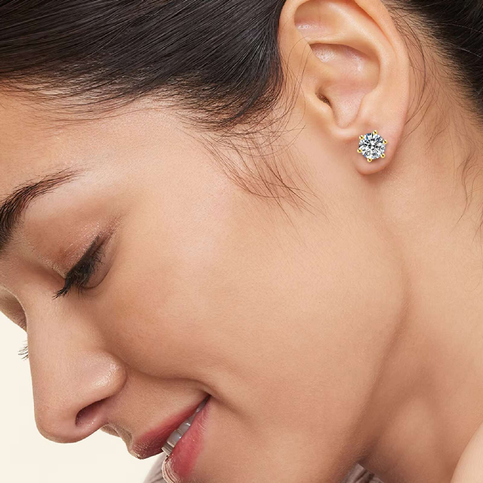 Women Girls Diamond Earring 3-8mm 0.3ct-3ct 14K White Yellow Rose Gold Plated S925 Sterling Silver Men Moissanite Stud Earrings