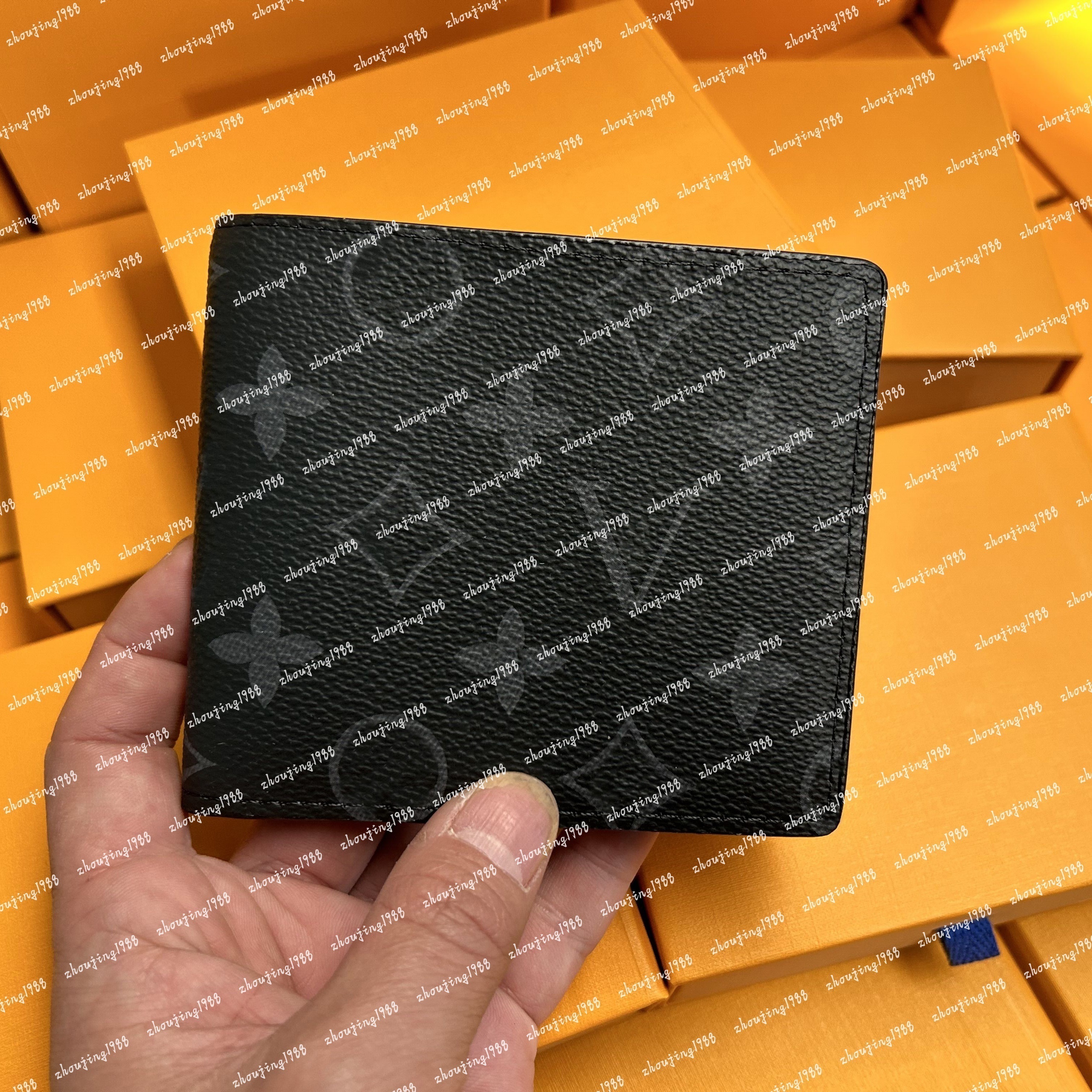 High quality Designers Genuine Leather Wallets For Men Classic flower Card Holder Coin Purse Luxurys bag High-end plaid style cardholder billfold wallet with box 10A