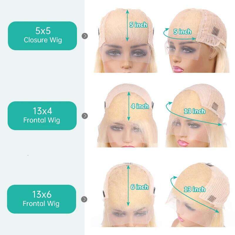13x6 Red Colored Lace Front Human 13x4 Short Bob Straight Brazilian Hair Transparent Preplucked 5x5 Closure Wig