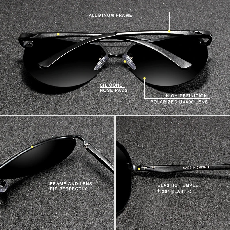 KINGSEVEN Aluminum Magnesium Polarized Rimless Lens Sunglasses For Men High Definition Retro Women Eyewear Oculos de sol 250616