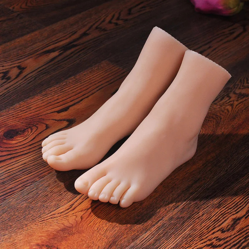 Silicone Feet Model Simulation Female Nail Art Practice Real Mannequin Foot Fetish Manicure Pograph Shoes Sock Display 3811 250611