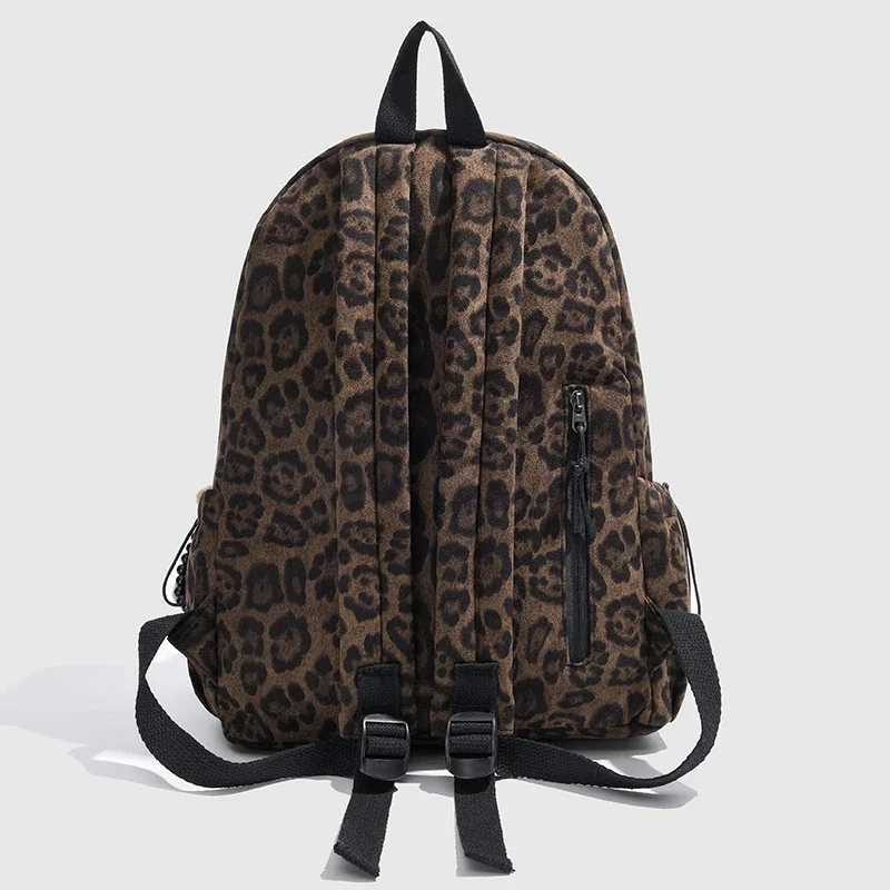 Leopard print Woman Backpack School Book Bags For Teenage s New Female College Bag Student Lady leisure BagPack Z250617