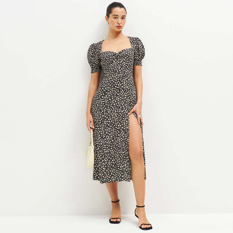 June Maxi Dress for Women Plus Size Dresses 120#ref Rayon Liu Yifei Same Xu Hongdou Floral Dress 2025 Summer New French Style