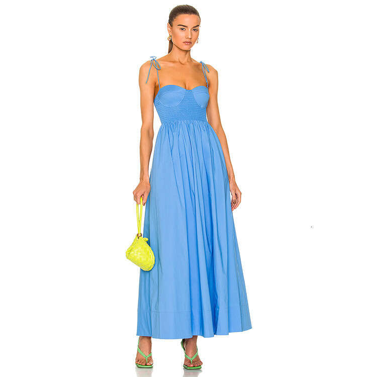 Dresses for Woman Party Fulllace Women Designer Clothing N617 Summer 2025 White Cotton Chest Cup Strap Slim Fit Sexy Vacation Style Mid-length Dress