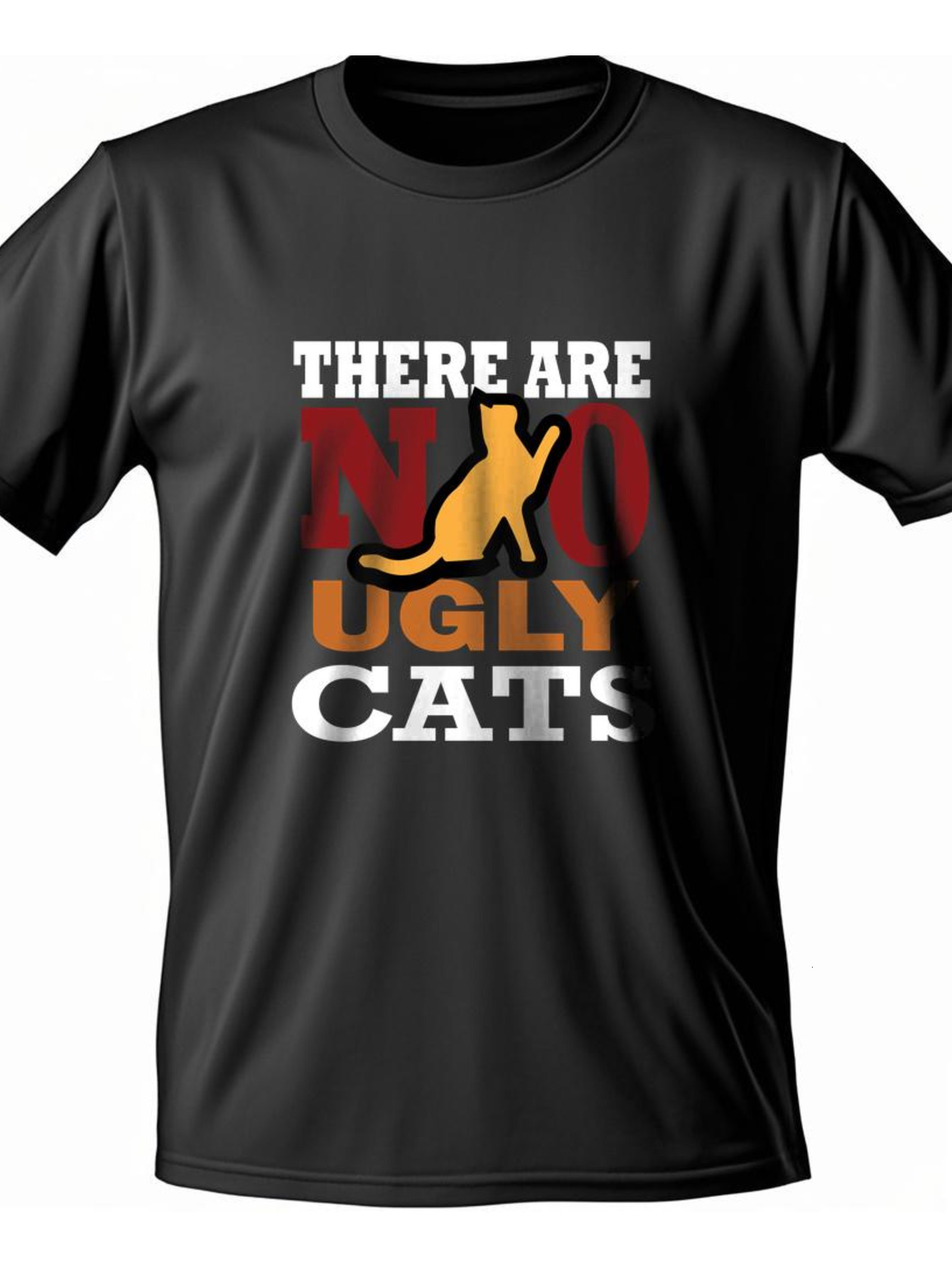Dongdumaoyi Men T Shirts Short Sleeve Text Cotton White Adult 180G Round Collar S-3Xl Tiger Black a252