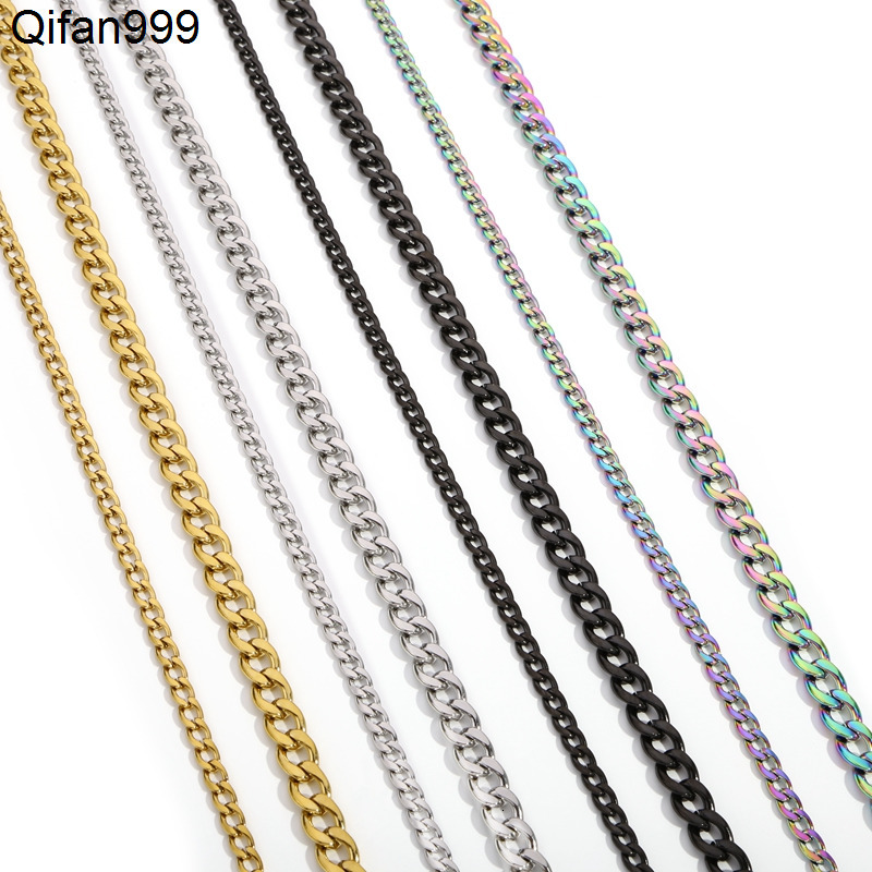 Hot Fashion Hip Hop 3/4/5/7/ 9mm 18K Gold Plated Miami Stainless Steel Necklace Link Curb Cuban Chain for Men