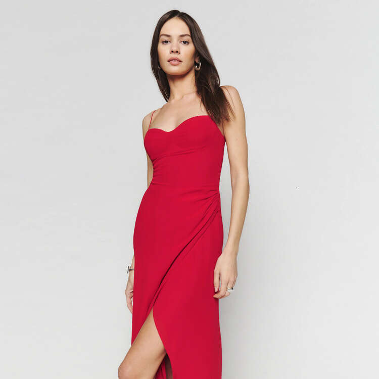 Women Dress Dresses for Woman Designer Dress Designer Skirt N231 Summer 2025 Solid Color Split Mid-length Slim Fit Strap Dress French Style Womens Fas