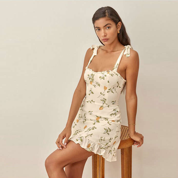 Partydress Beach Dress Women Designer Clothing Buttock Designer Dresses for Women NR212 Orange Tie Strap Slip Dress 2025 Summer French Style Womens Fa