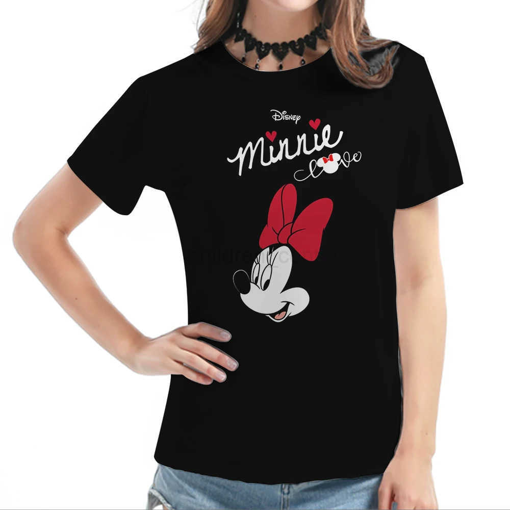Disney Y2k Disney Kawaii Minnie Mouse Funny Cartoon T Shirts Womens T-shirt Graphic Tshirt Streetwear Casual Tees Female Short Sleeve W250617