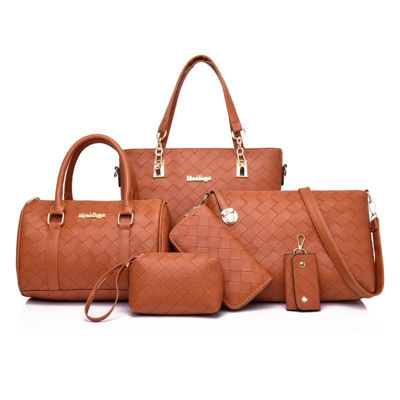 Free Shipping 2025 New Designer Bag Fashionable And High-quality Shopping Bag Women's Retro Multiple Piece Set Mother And Women's Bag Woven 