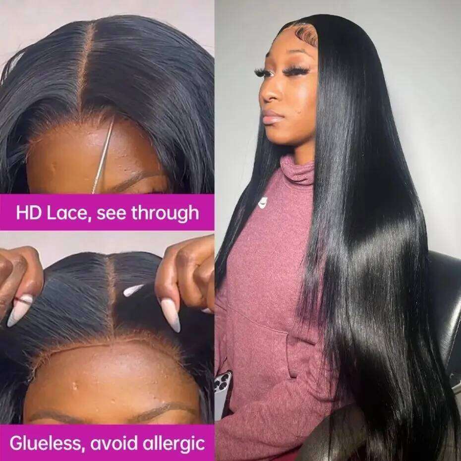 Straight Pre-Cut Wig 5x5 6x4 7x5 9x6 Lace Closure Glueless No Glue Brazilian Remy Human Hair Easy Ready To Wear And Go