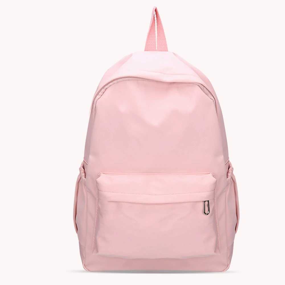 Daily Large Capacity Travel School Backpacks Ladies Pure Color Shoulder Knapsacks Nylon Zipper Shopping Rucksacks Z250617