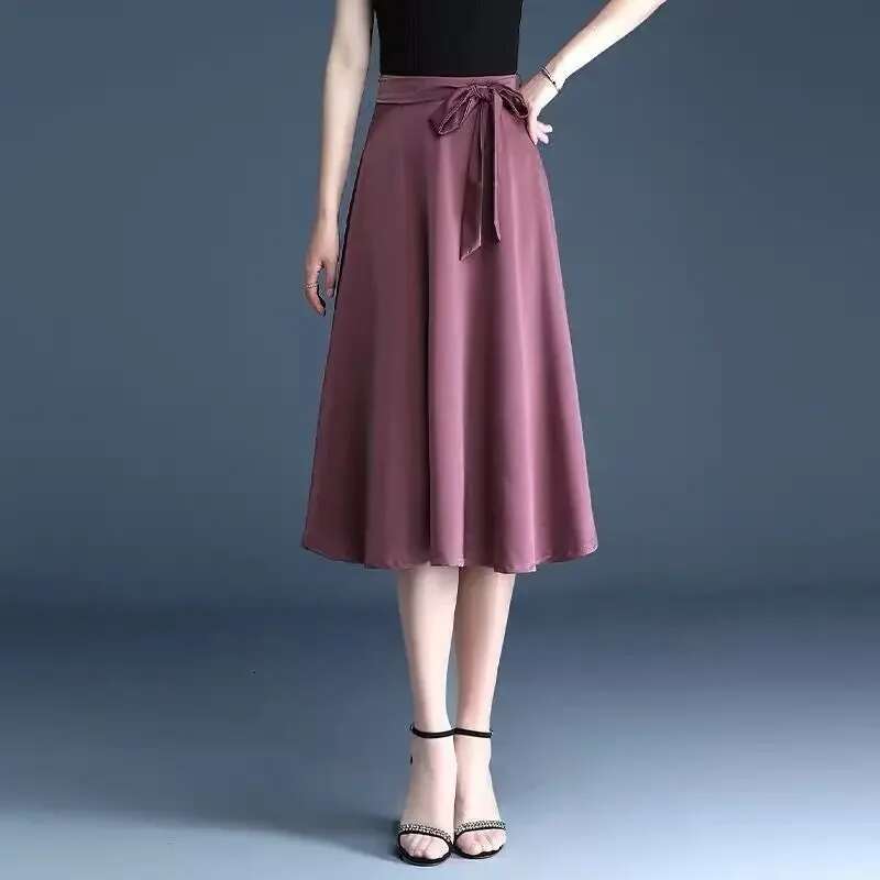 Woman Skirt Summer 2025 Midi A Line Skirts For Women Offer Original Hot Aesthetic New In Luxury Elegant Casual High Quality V