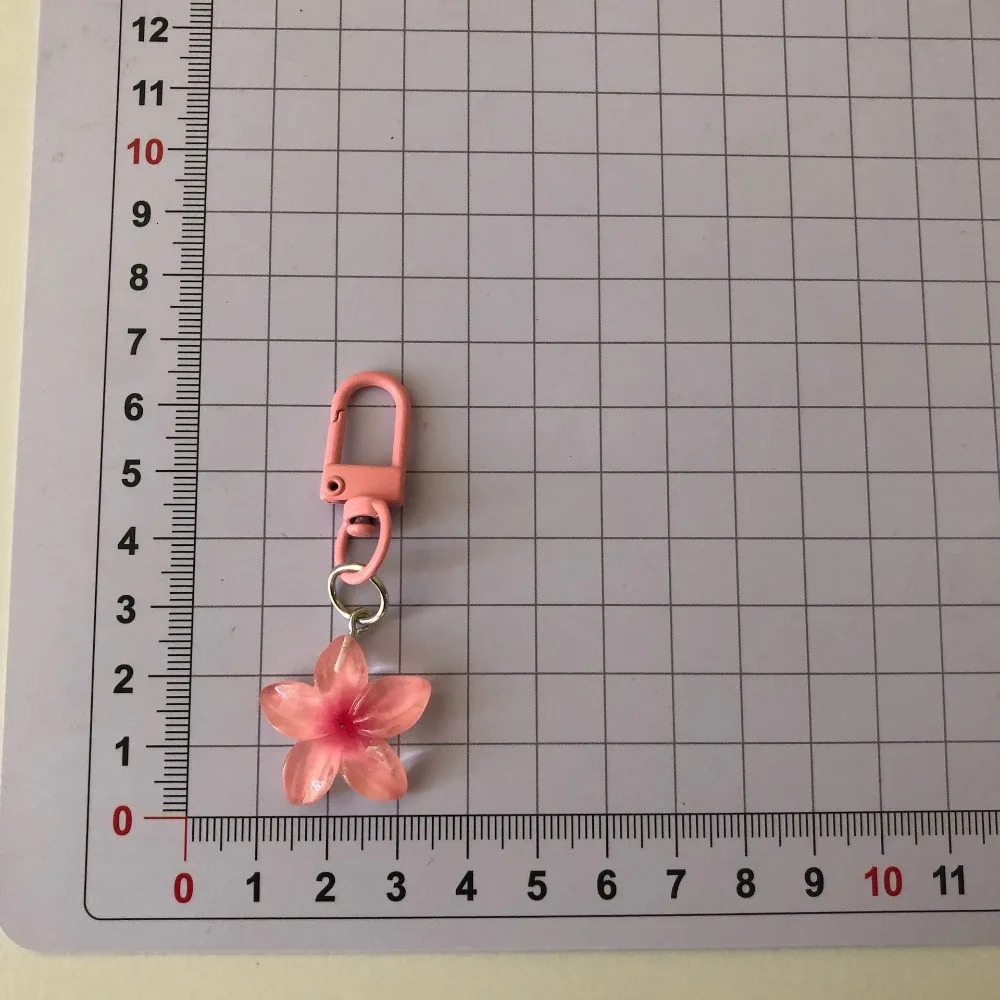 Cute Colorful Flower Pendant Keychains Women Bag Earphone Case Pendant DIY Accessories Car Key Ring Girl Candy Color Key Chains 250616