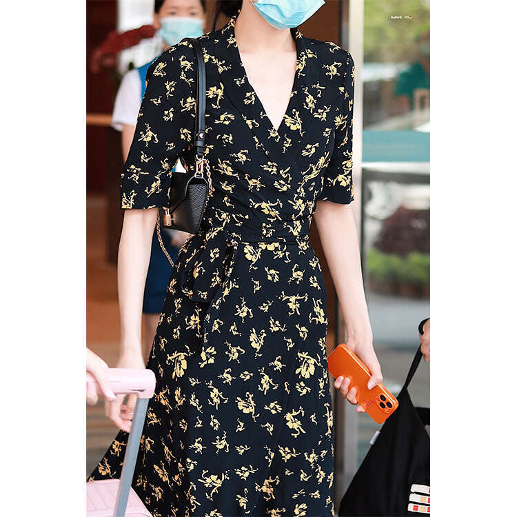 Dresses for Woman Designer Luxury Dress Maxi Dress for Women Sexy N505 Summer 2025 Printed Over-the-knee Mid-length Slim Tea Dress French Style Womens