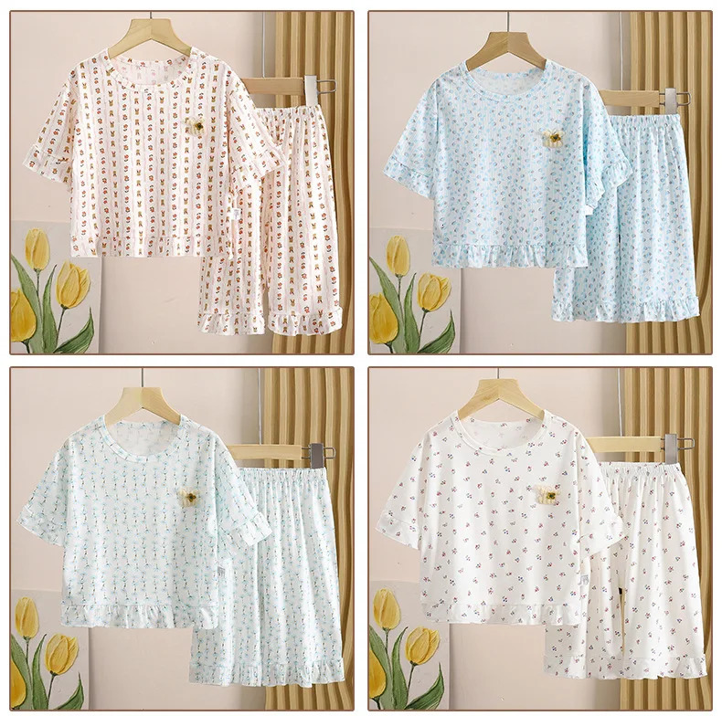 Childrens Pajamas Suit Summer Modal Baby Thin Section Air-condition Clothing Leisure Breathable Home Wear Suit 250617