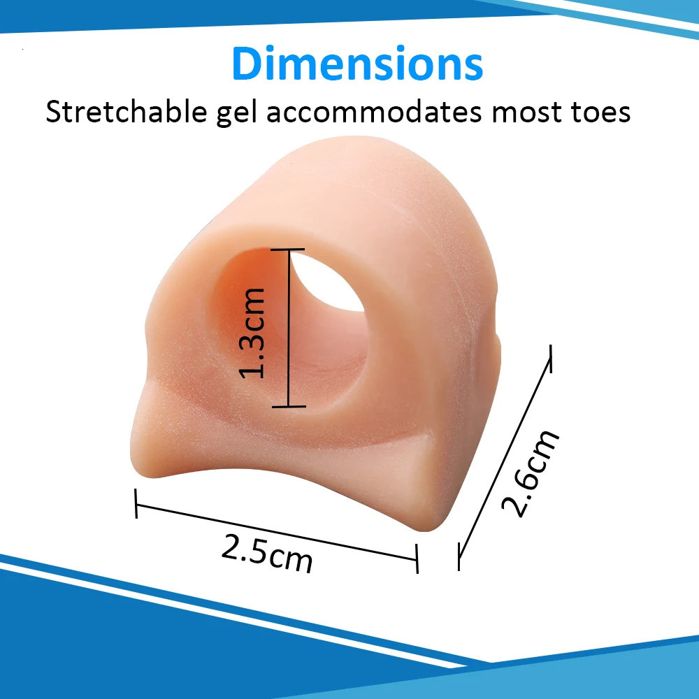 Pexmen 2/4/10Pcs Soft Gel Toe Separators Toe Spacers Bunion Corrector for Overlapping Hallux Valgus and Hammertoe Foot Care Tool 250613