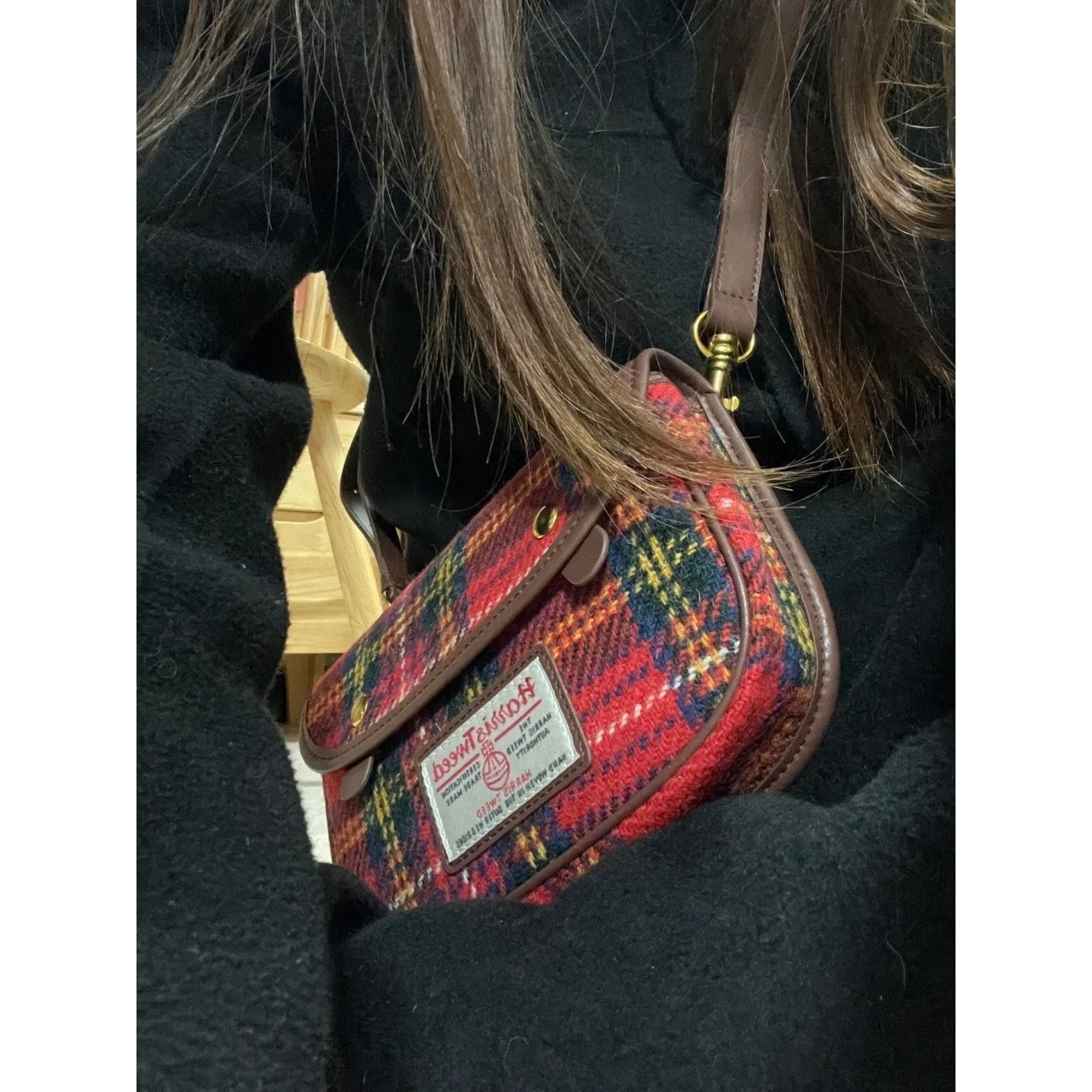 Bolsa Feminina High Quality Woolen Plaid British Style Crossbody Bag Vintage Shoulder Bags for Women 250614