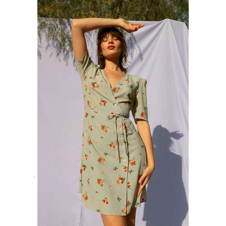 Undefined Bodycon Dresses for Women Womens Dresses N482 Summer 2025 Printed Short Floral Tea Slim Fit French Style Womens Dress