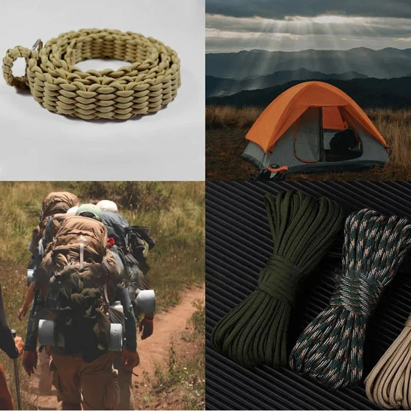 50100M 7core umbrella rope 550 4mm outdoor polyester parachute camping survival tent bundled clothesline y250611