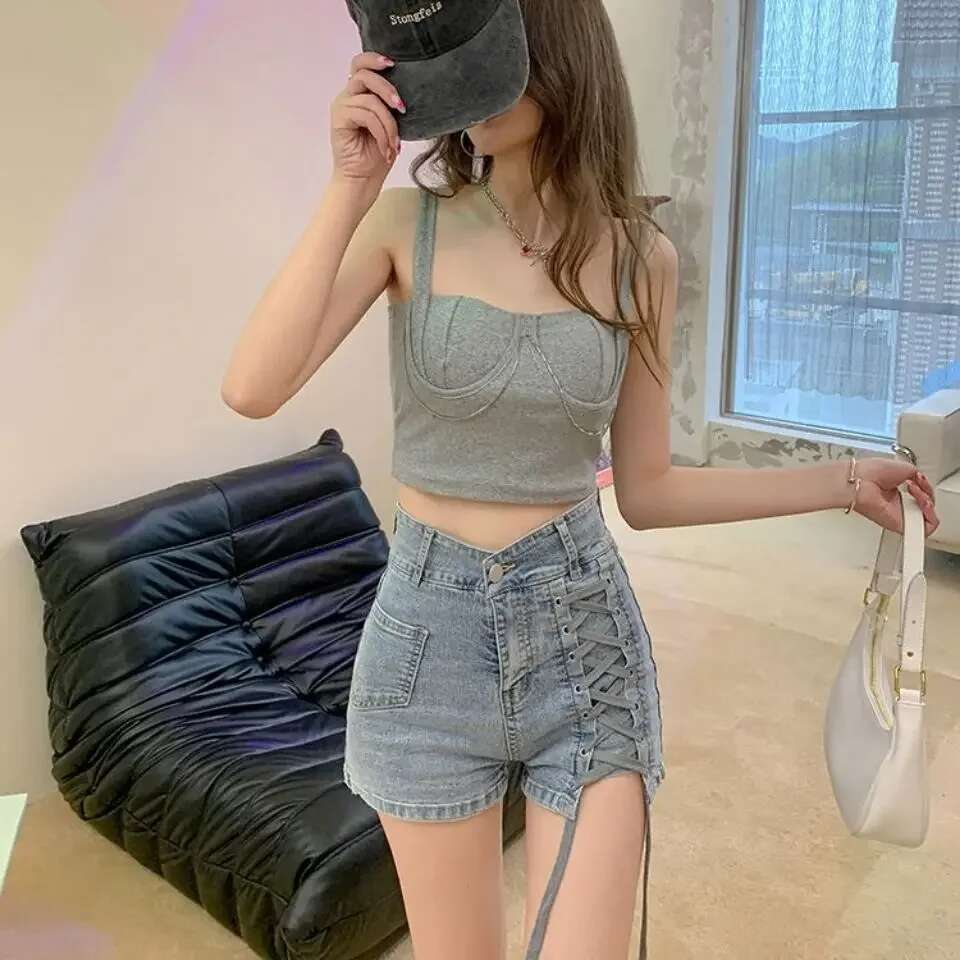 Skinny Denim Shorts For Women Jorts High Waist Tight Booty Short Jean Pants Woman Wholesale Outdoor Luxury Aesthetic Comfy Flowy