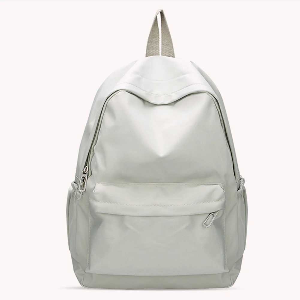 Daily Large Capacity Travel School Backpacks Ladies Pure Color Shoulder Knapsacks Nylon Zipper Shopping Rucksacks Z250617