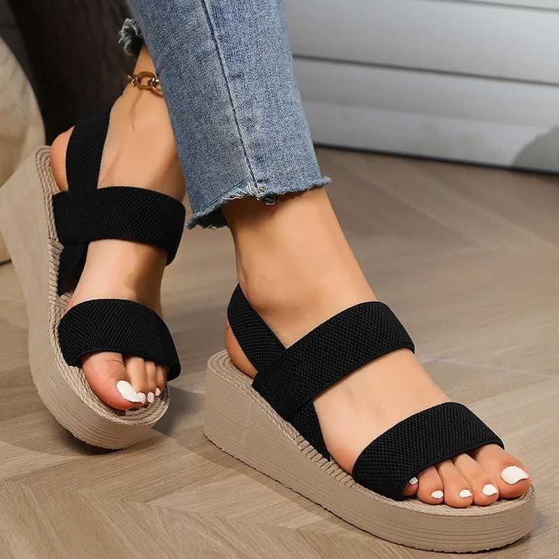 New Minimalist Slingback Wedge Sandals Outdoor Summer Lightweight Slides Solid Color Thick Bottom Ladies Shoes Female Sandals Z250617